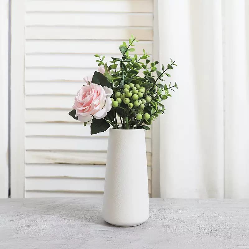 Vzmiza Weiße Keramik Vase – Elegante Blumenvase für Pampasgras & Aesthetic Deko