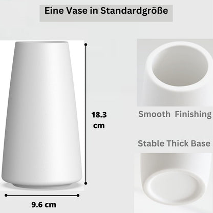 Vzmiza Weiße Keramik Vase – Elegante Blumenvase für Pampasgras & Aesthetic Deko