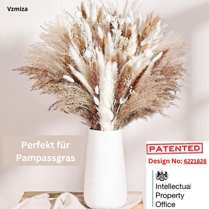 Vzmiza Weiße Keramik Vase – Elegante Blumenvase für Pampasgras & Aesthetic Deko